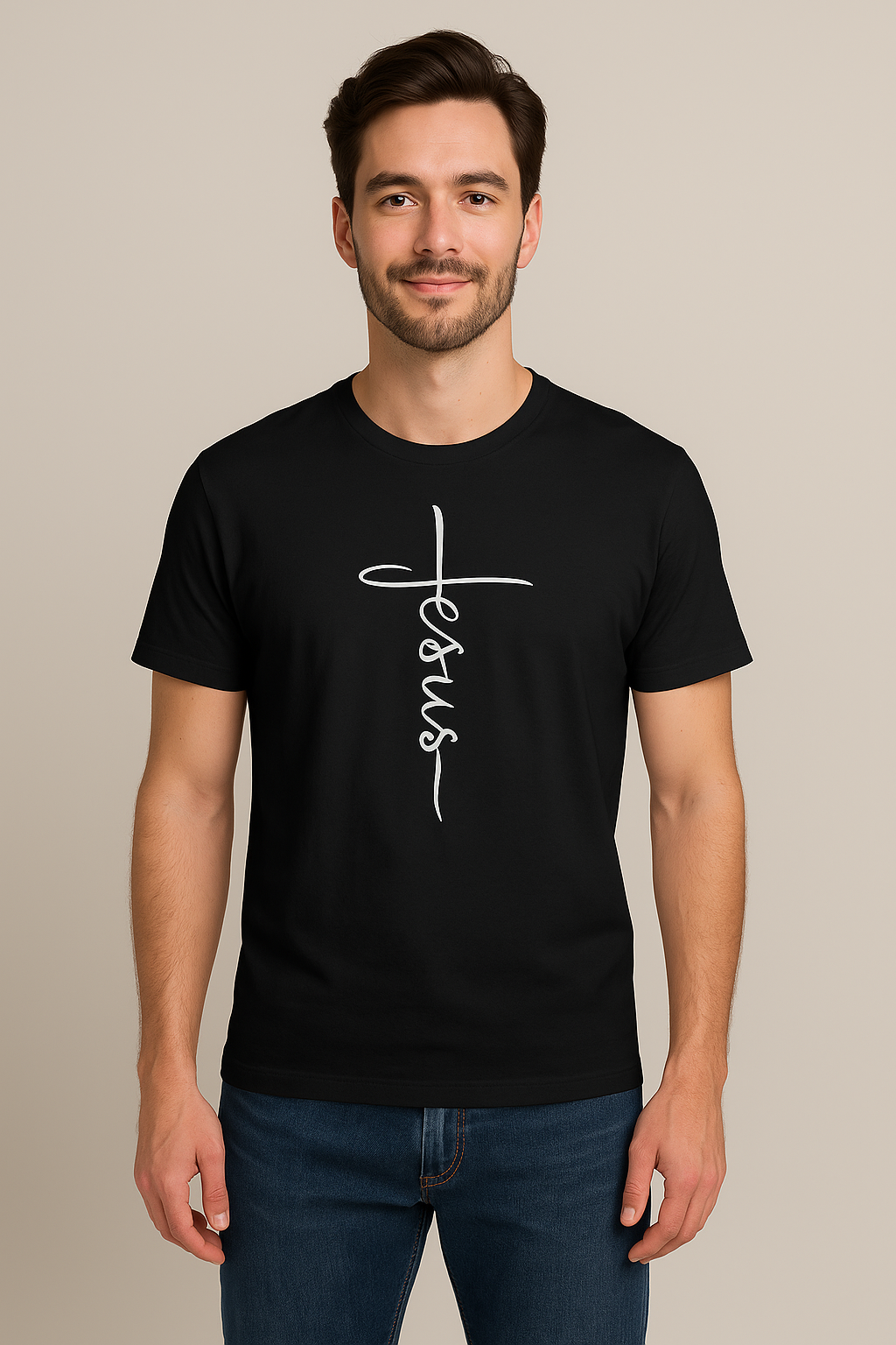 Camiseta “Cruz de Fe” – Estilo Urbano con Mensaje Espiritual