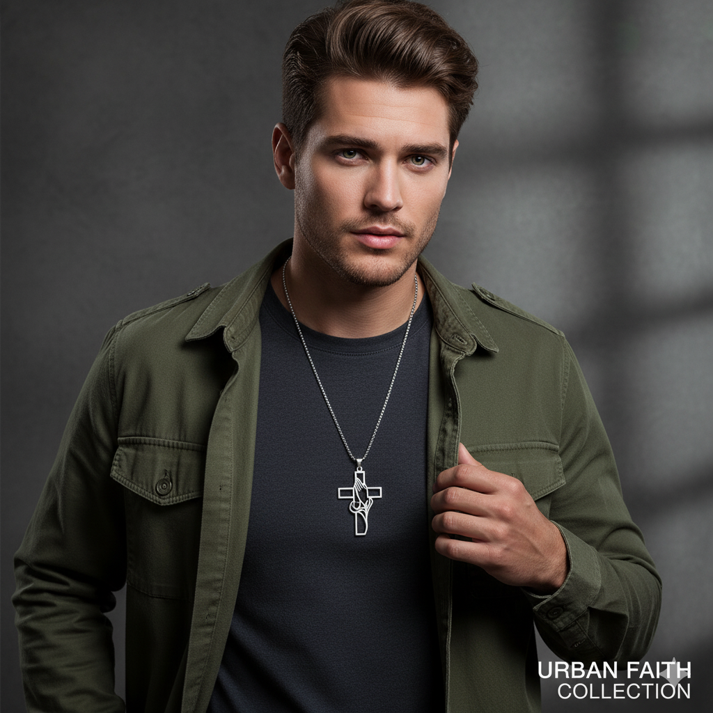 Collar cristiano “Camino de Fe” – Cruz de acero inoxidable | Alma & Luz