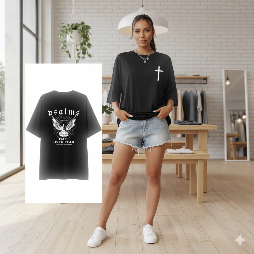 Camiseta cristiana Faith Over Fear – Moda con mensaje de fe para hombre y mujer | Alma & Luz