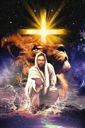 Cuadro “El Guardián de la Fe” – Jesús, el León y el Guerrero