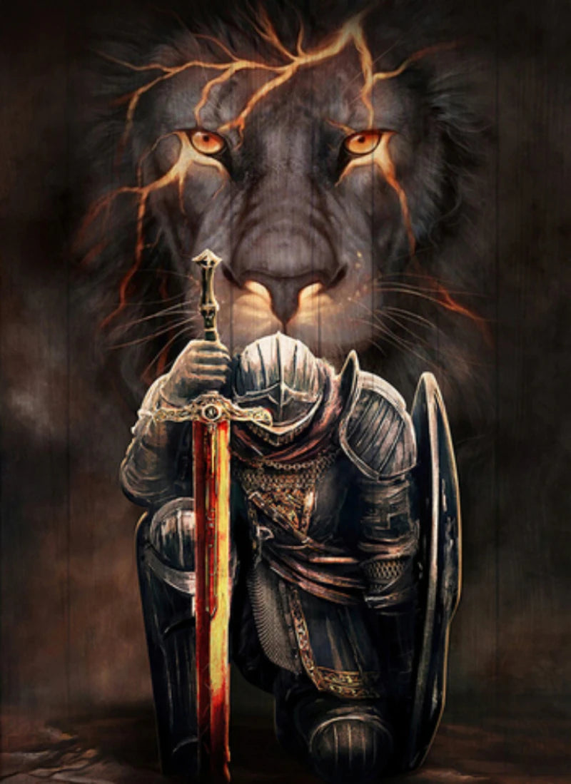 Cuadro “El Guardián de la Fe” – Jesús, el León y el Guerrero