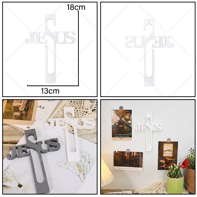 Cruz de pared con grabado JESUS – Decoración cristiana para el hogar o iglesia | Alma & Luz