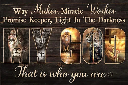 Cuadro “El Guardián de la Fe” – Jesús, el León y el Guerrero