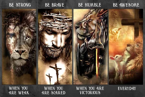 Cuadro “El Guardián de la Fe” – Jesús, el León y el Guerrero