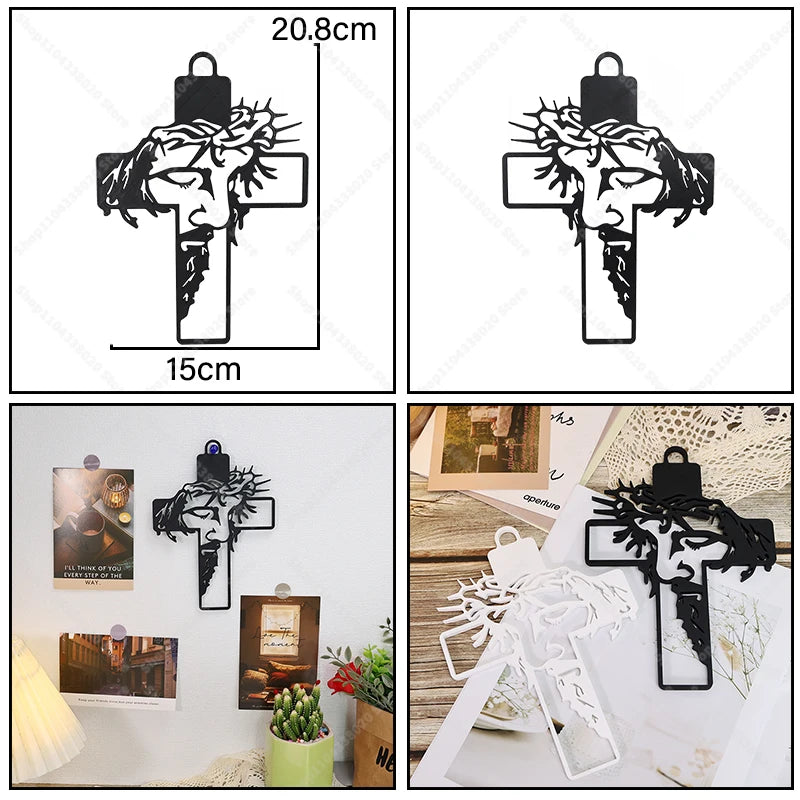 Cruz de pared con grabado JESUS – Decoración cristiana para el hogar o iglesia | Alma & Luz